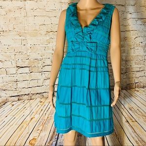 Nanette Lepore Blue Raspberry Ruffle Accent Dress